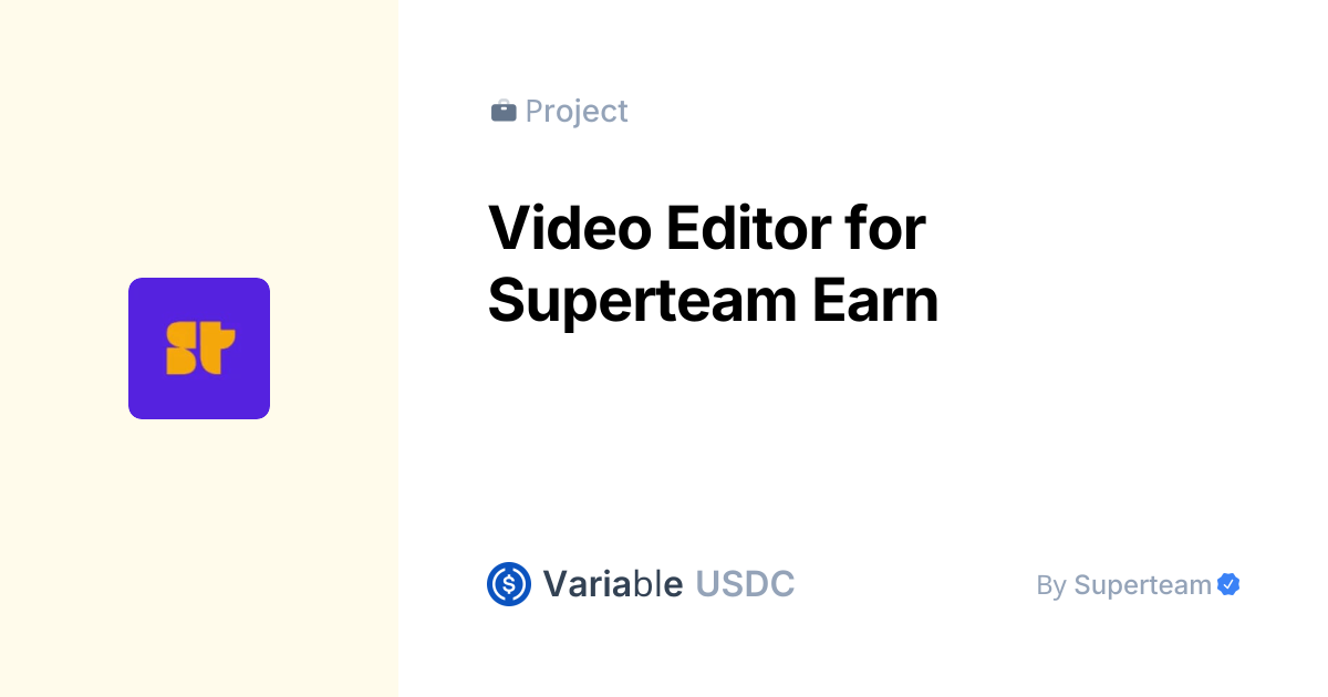 Api Earm Video Editor for Superteam Earn by Superteam | Superteam Earn Listing