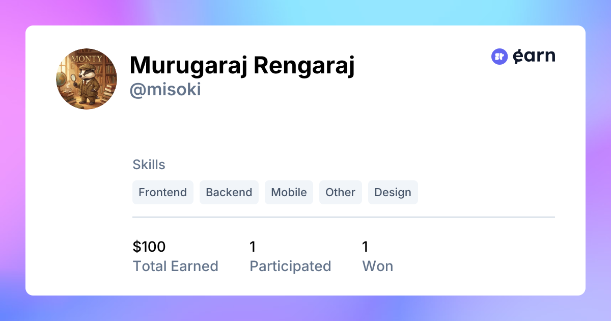 Murugaraj Murugaraj Rengaraj | Superteam Earn Talent