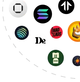 Illustration — Gradient Light blue with Logos of Solana first Companies